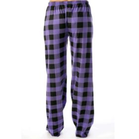 Women's Stretch Plaid Casual Pants With Pockets (Option: Light Purple-M)