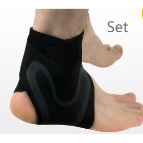 Ankle Support Brace Safety Running Basketball Sports Ankle Sleeves (Option: S-EN-Set)