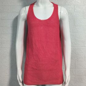Men's Summer Loose Sleeveless Knitted Vest (Option: Red-3XL)